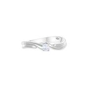 Anello - Oro bianco 18 kt. - 0,10 ct. tw. Diamante (Naturale)