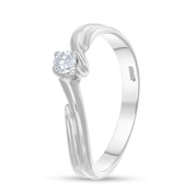 Anello - Oro bianco 18 kt. - 0,10 ct. tw. Diamante (Naturale)