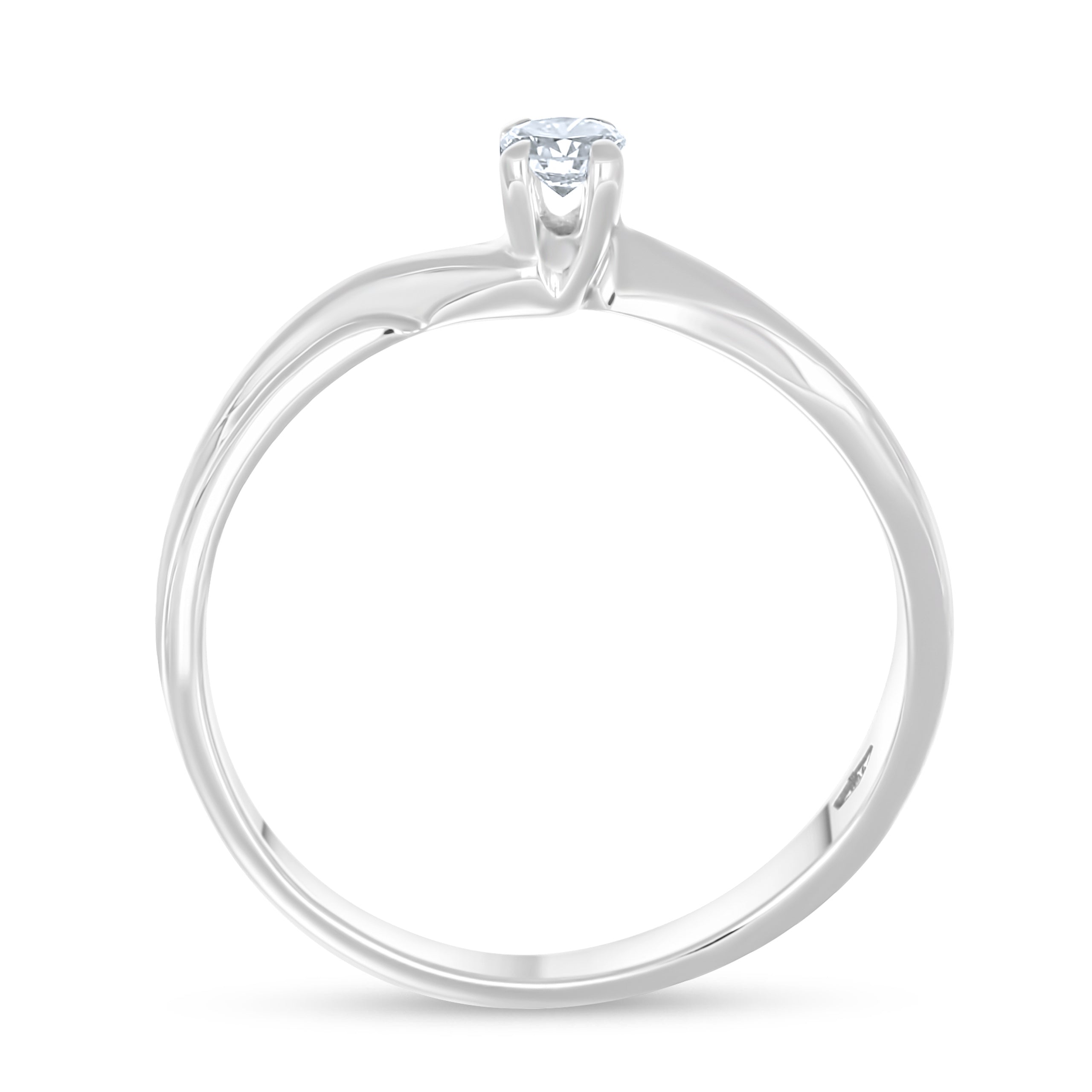 Anello - Oro bianco 18 kt. - 0,10 ct. tw. Diamante (Naturale)