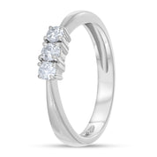 Anello - Oro bianco 18 kt. - 0,21 ct. tw. Diamante (naturale)