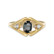 Anello - 18 carati Oro giallo - 0.53ct. tw. Zaffiro - Diamante