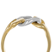 Anello - Oro bianco 18 kt., Oro giallo - 0,02 ct. tw. Diamante (naturale)