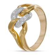 Anello - Oro bianco 18 kt., Oro giallo - 0,02 ct. tw. Diamante (naturale)