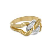 Anello - Oro bianco 18 kt., Oro giallo - 0,02 ct. tw. Diamante (naturale)