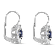 Orecchini - 18 carati Oro bianco - 0.34ct. tw. Diamante - Zaffiro