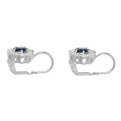 Orecchini - 18 carati Oro bianco - 0.34ct. tw. Diamante - Zaffiro