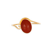 Anello in oro giallo 18 carati con Corallo rosso del mediterraneo da 6,66 x 8,20 mm