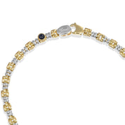 Bracciale - Oro bianco 18 kt., Oro giallo - 0,10 ct. tw. Zaffiro