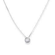 Collana con Ciondolo in oro bianco 18 carati  Diamante 0.10 Ct tot