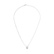 Collana con Ciondolo in oro bianco 18 carati  Diamante 0.10 Ct tot