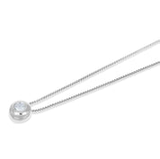 Collana con Ciondolo in oro bianco 18 carati  Diamante 0.10 Ct tot