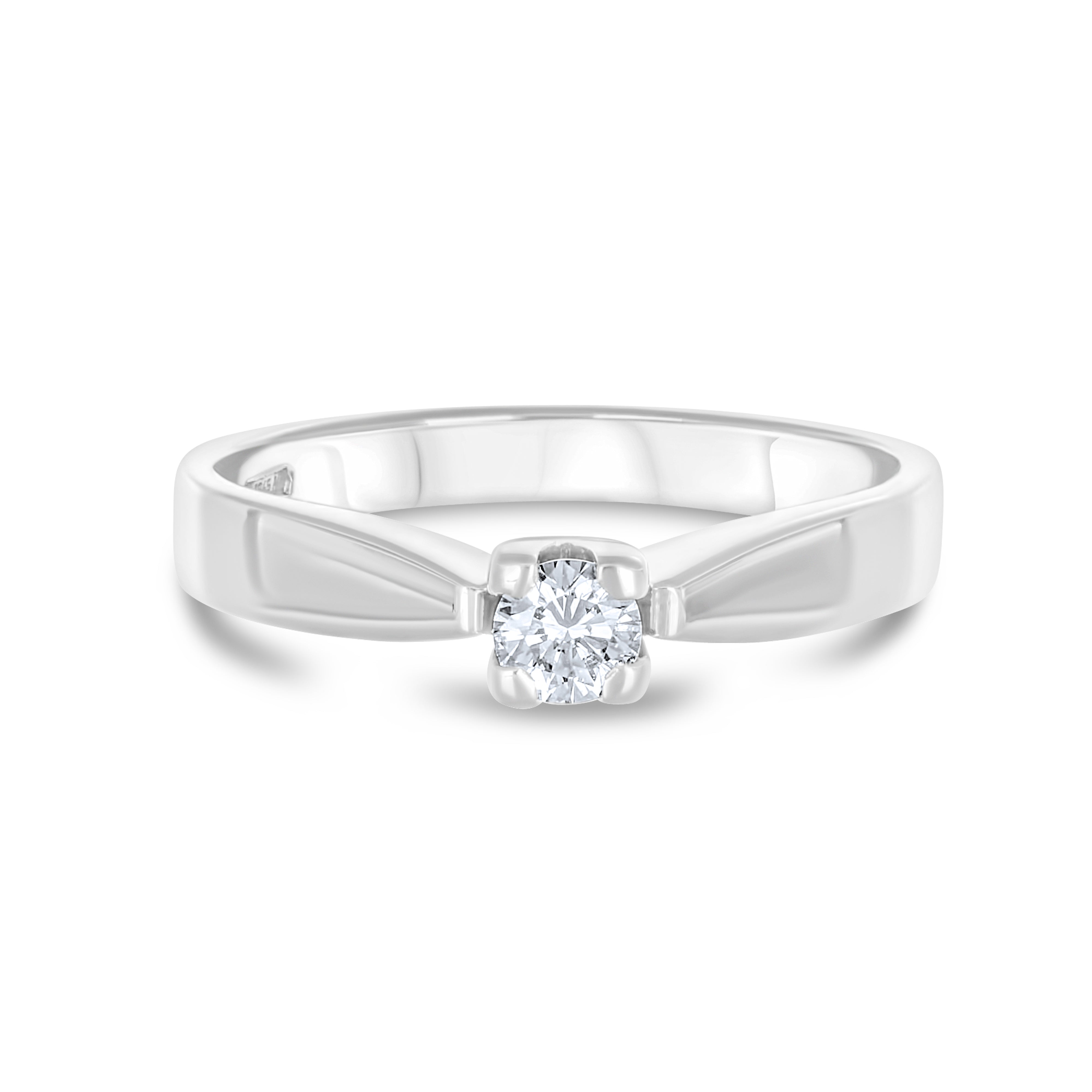 Anello - Oro bianco 18 kt. - 0,18 ct. tw. Diamante (Naturale)