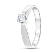 Anello - Oro bianco 18 kt. - 0,18 ct. tw. Diamante (Naturale)