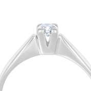 Anello - Oro bianco 18 kt. - 0,18 ct. tw. Diamante (Naturale)