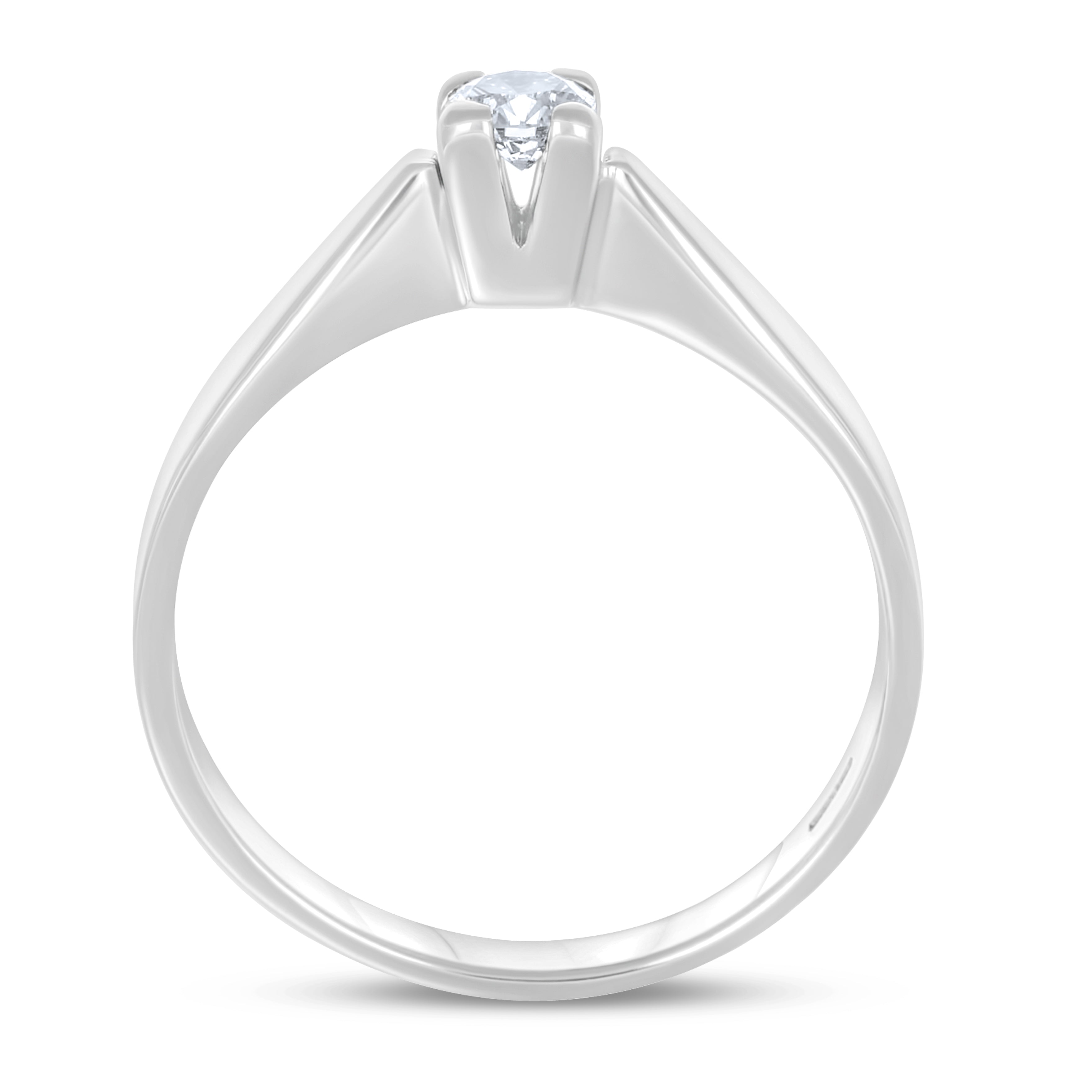 Anello - Oro bianco 18 kt. - 0,18 ct. tw. Diamante (Naturale)