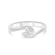 Anello - Oro bianco 18 kt. - 0,18 ct. tw. Diamante (Naturale)