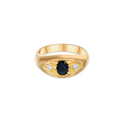 Anello - Oro giallo 18 kt. - 0,58 ct. tw. Zaffiro - Diamante