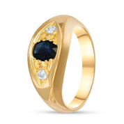 Anello - Oro giallo 18 kt. - 0,58 ct. tw. Zaffiro - Diamante