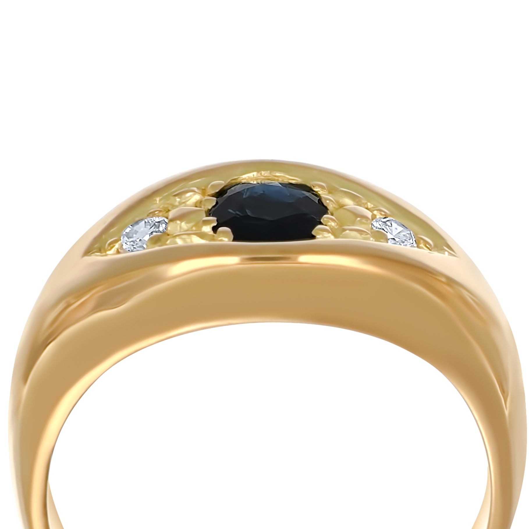 Anello - Oro giallo 18 kt. - 0,58 ct. tw. Zaffiro - Diamante