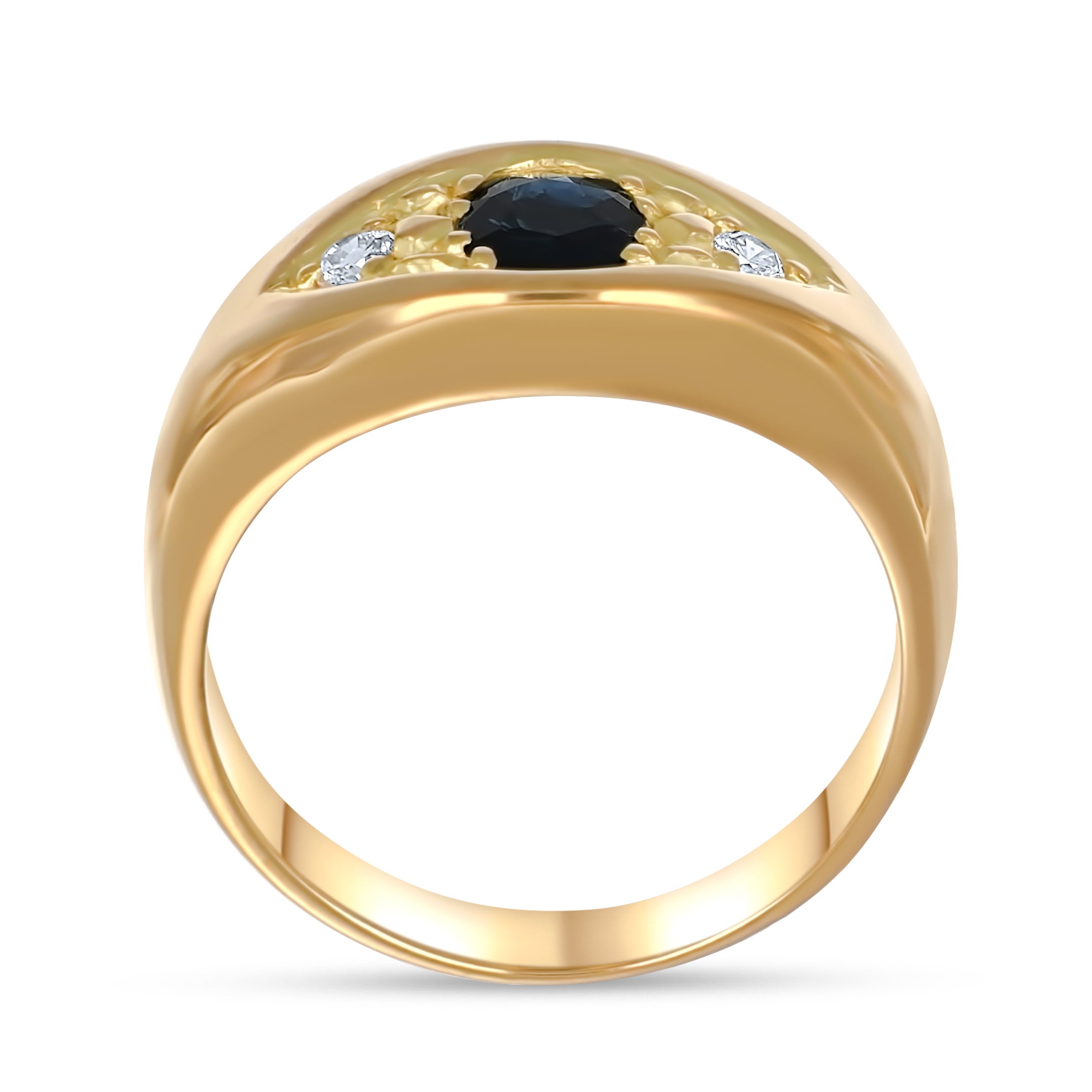 Anello - Oro giallo 18 kt. - 0,58 ct. tw. Zaffiro - Diamante