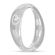 Anello - 18 carati Oro bianco - 0.09ct. tw. Diamante (Naturale)