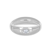 Anello - 18 carati Oro bianco - 0.09ct. tw. Diamante (Naturale)