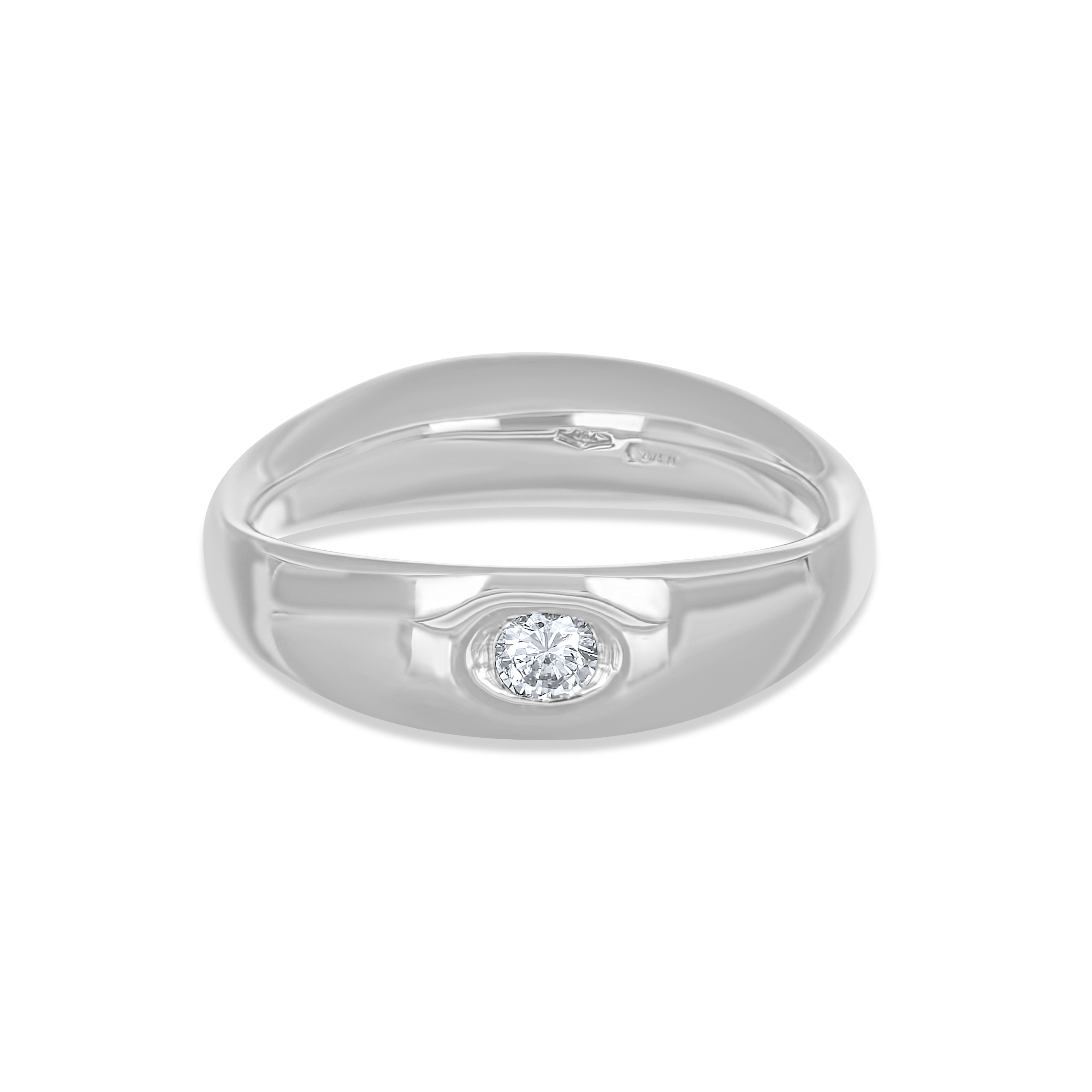 Anello - 18 carati Oro bianco - 0.09ct. tw. Diamante (Naturale)