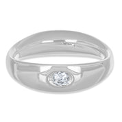 Anello - 18 carati Oro bianco - 0.09ct. tw. Diamante (Naturale)