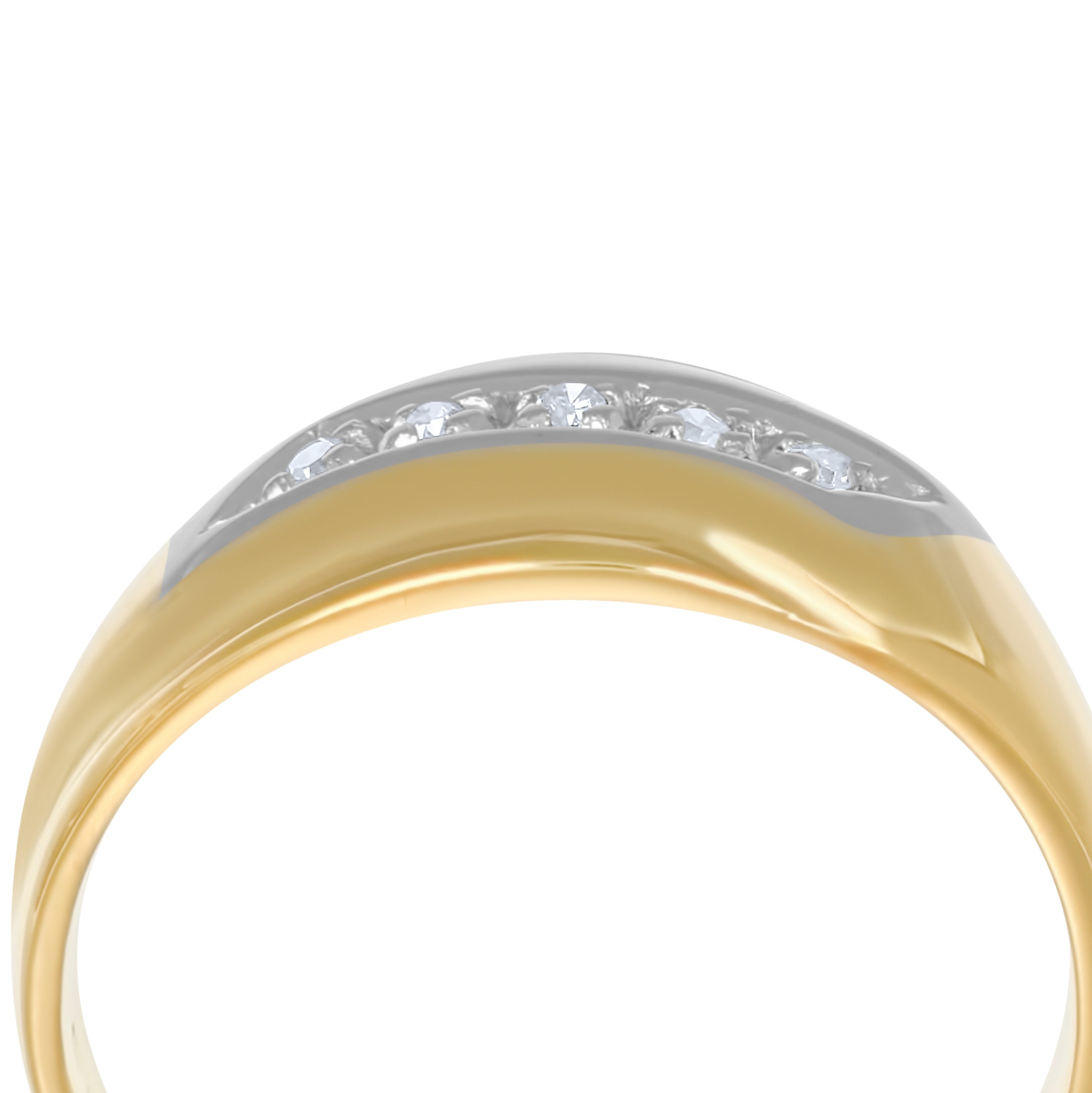 Anello - Oro bianco 18 kt., Oro giallo - 0,05 ct. tw. Diamante (naturale)