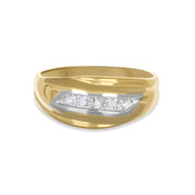 Anello - Oro bianco 18 kt., Oro giallo - 0,05 ct. tw. Diamante (naturale)