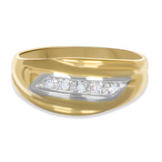 Anello - Oro bianco 18 kt., Oro giallo - 0,05 ct. tw. Diamante (naturale)