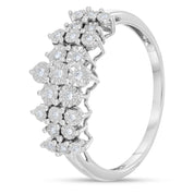 Anello - Oro bianco 18 kt. - 0,12 ct. tw. Diamante (naturale)