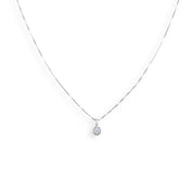 Collana con ciondolo - 18 carati Oro bianco - 0.07ct. tw. Diamante (Naturale)