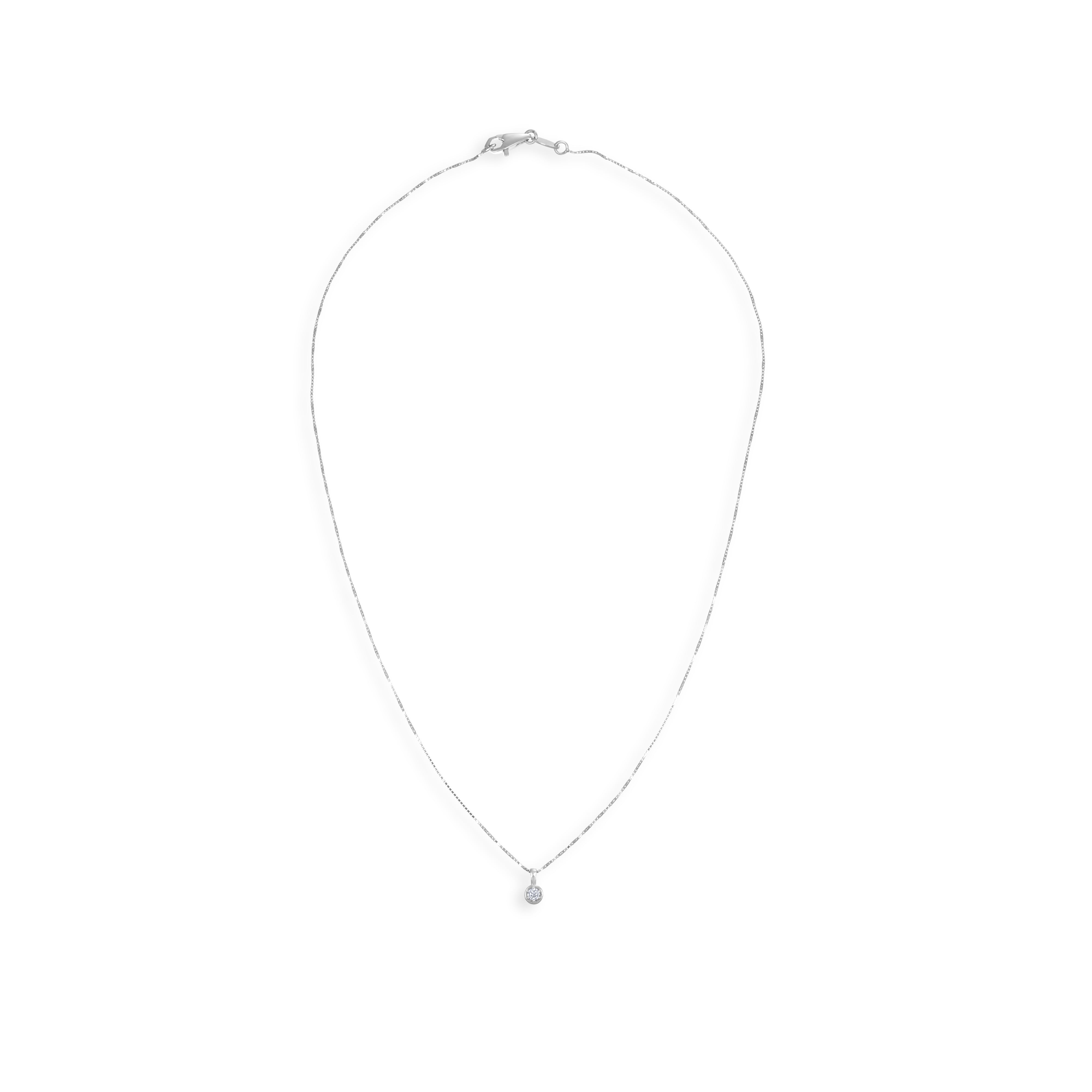 Collana con ciondolo - 18 carati Oro bianco - 0.07ct. tw. Diamante (Naturale)