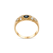 Anello - Oro giallo 18 kt. - 0,37 ct. tw. Zaffiro - Diamante