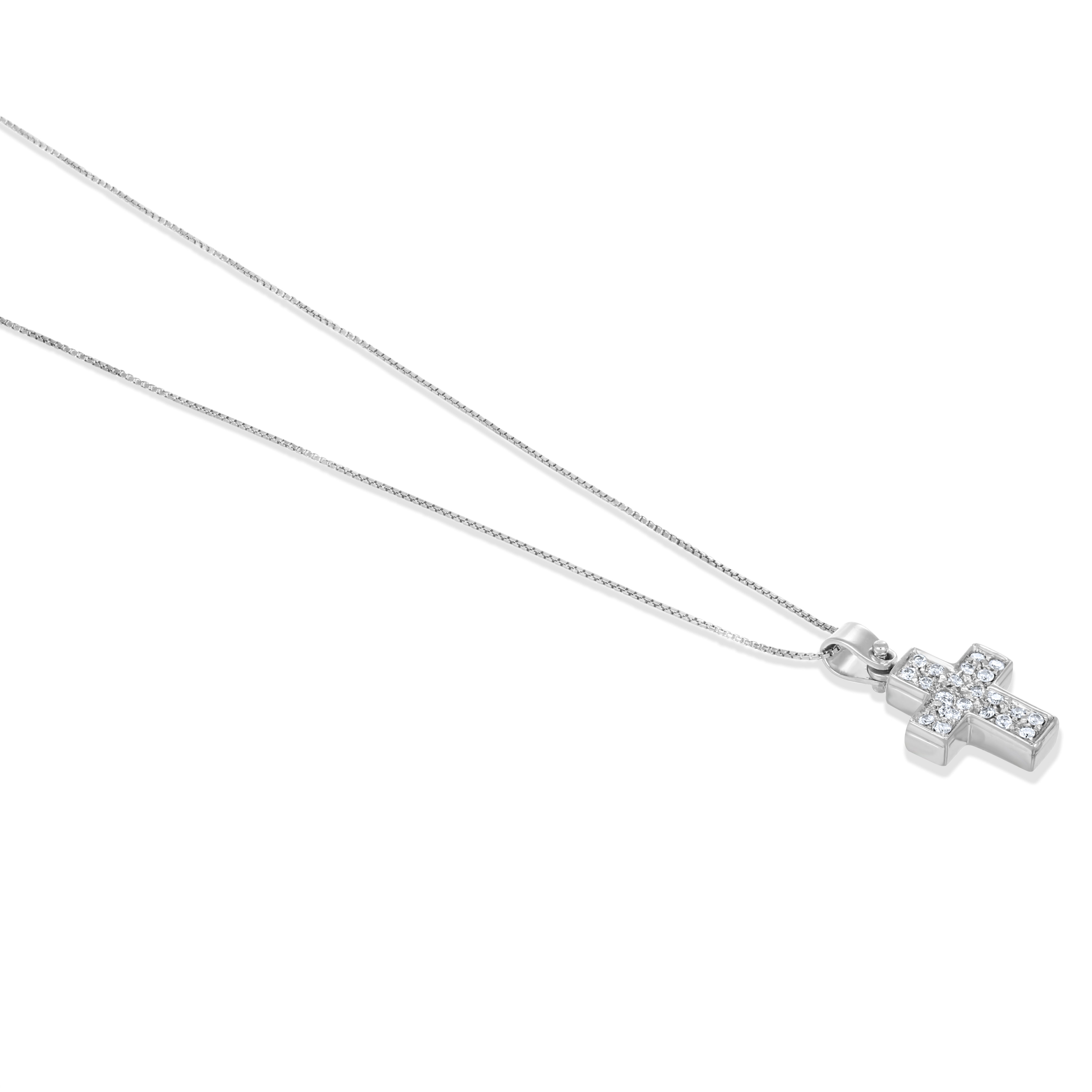 Collana con ciondolo - 18 carati Oro bianco - 0.22ct. tw. Diamante (Naturale)