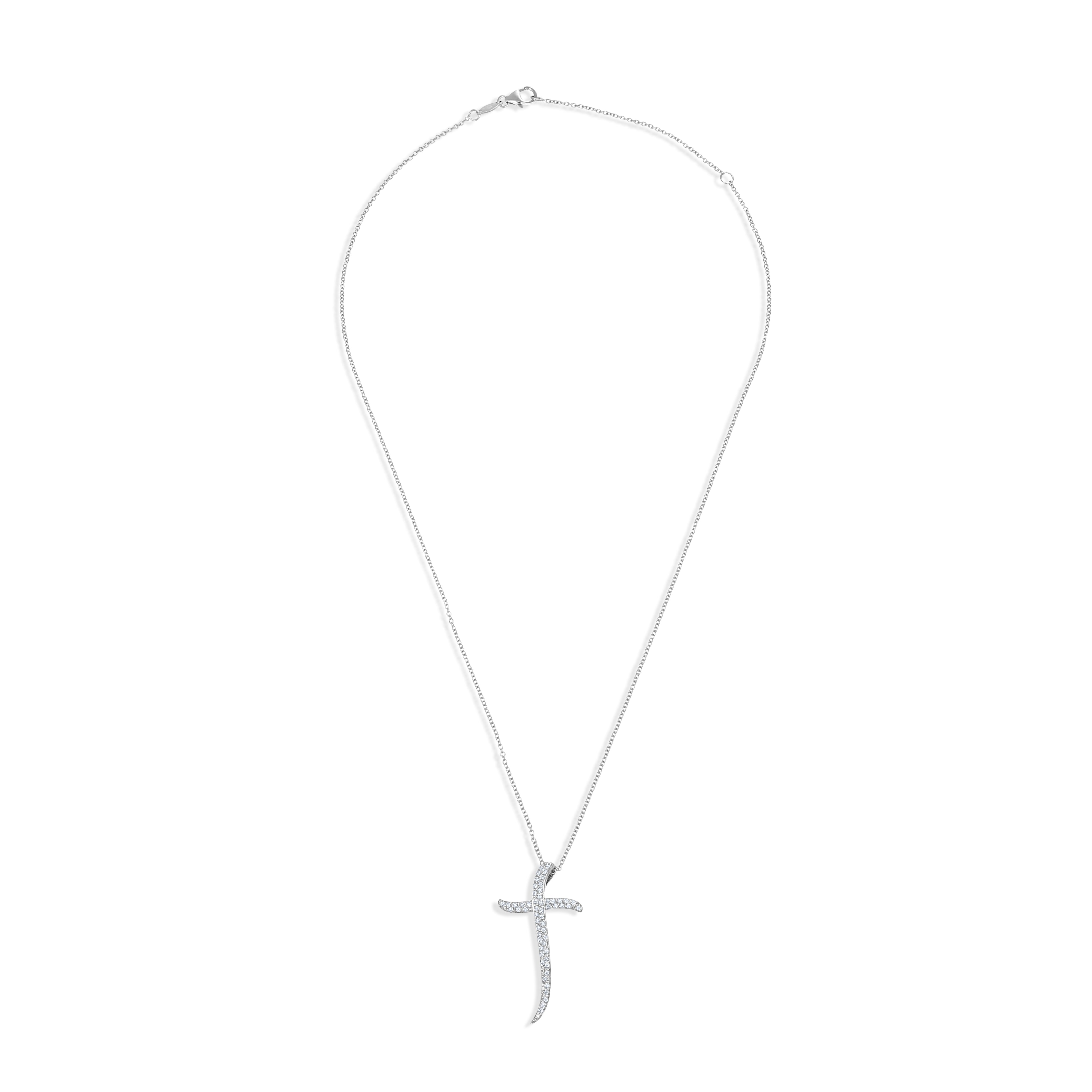 Collana con ciondolo - 18 carati Oro bianco - 0.67 tw. Diamante