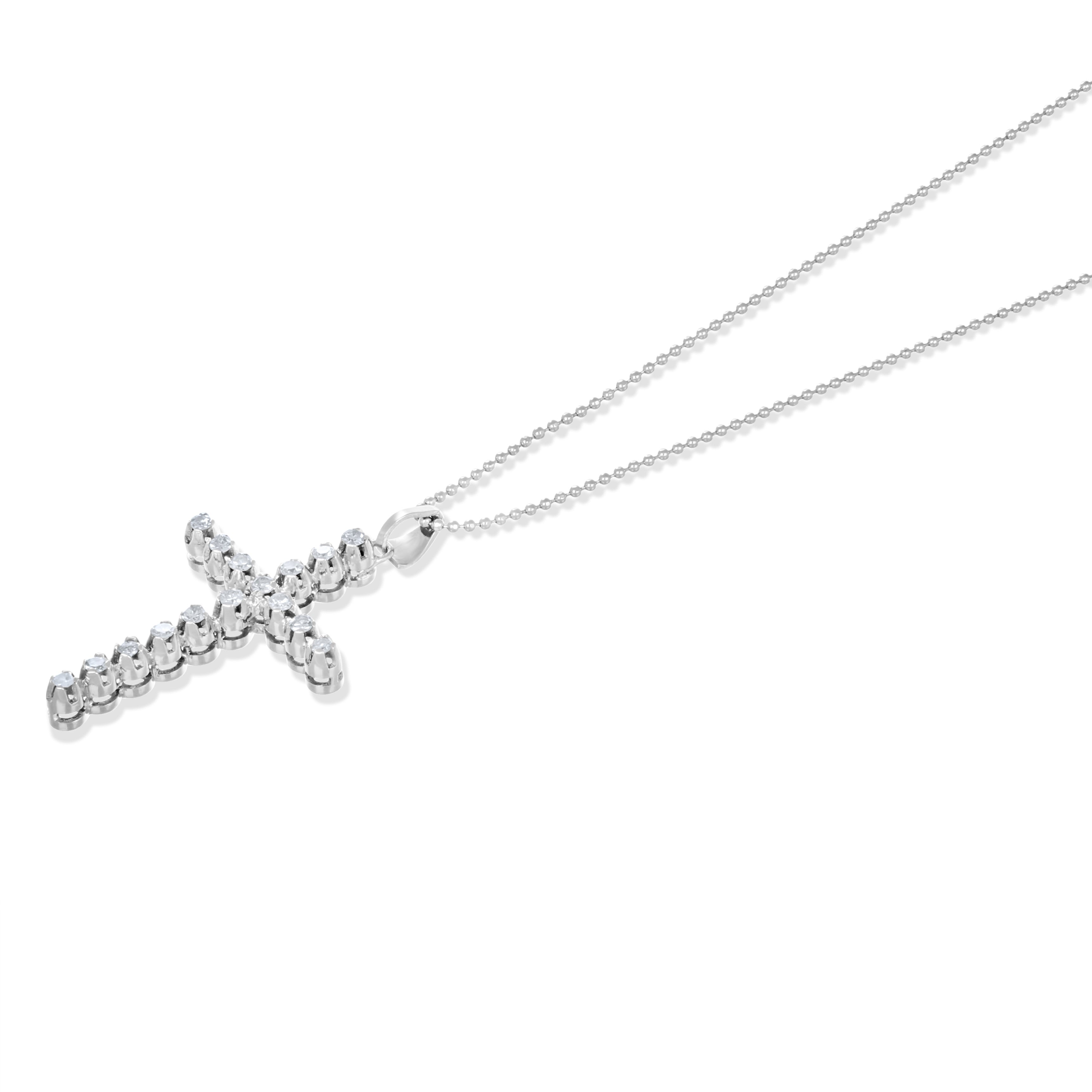 Collana con Ciondolo in Oro bianco 18 carati Diamanti da 0.32 Ct tot