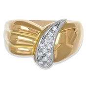 Anello in Oro bianco, Oro giallo 18 carati Diamanti da 0.195 Ct tot