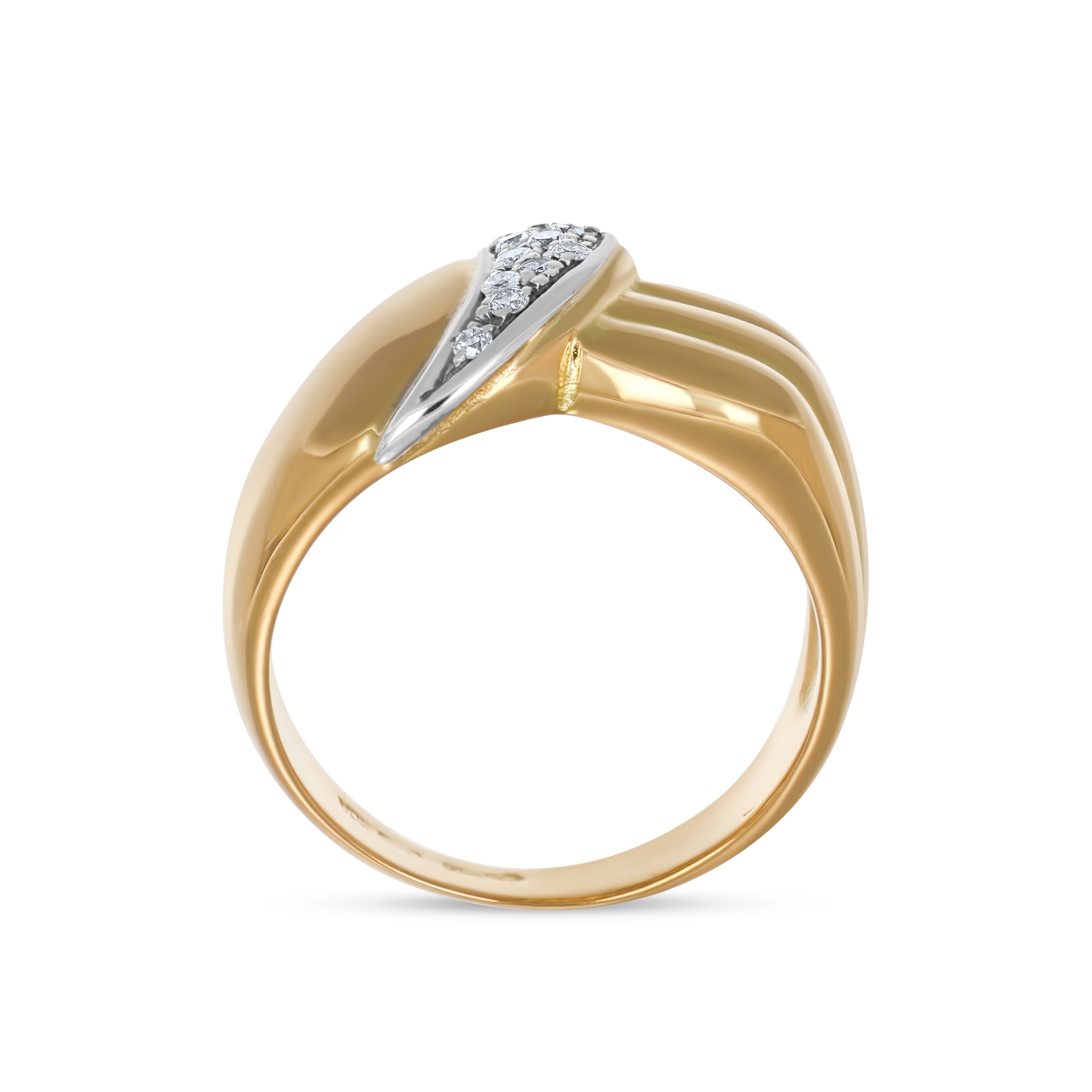 Anello in Oro bianco, Oro giallo 18 carati Diamanti da 0.195 Ct tot