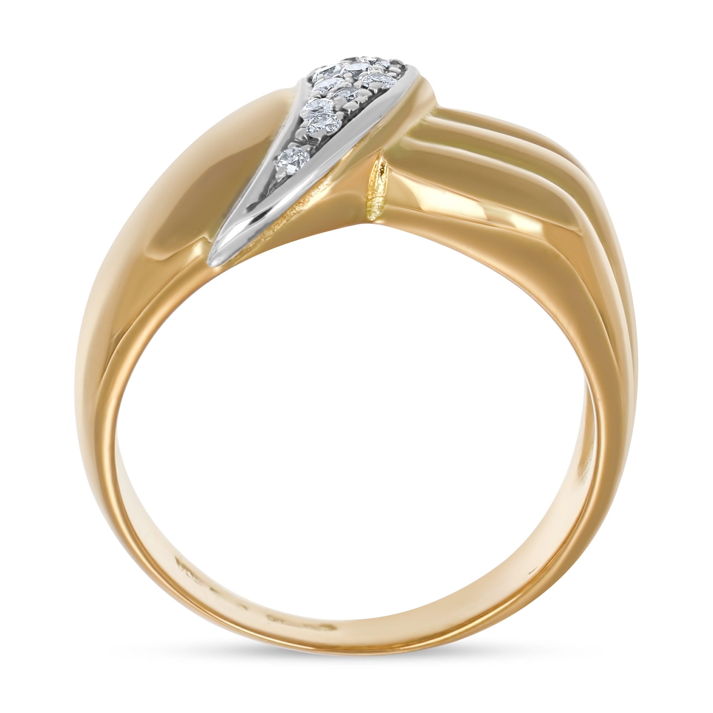 Anello in Oro bianco, Oro giallo 18 carati Diamanti da 0.195 Ct tot