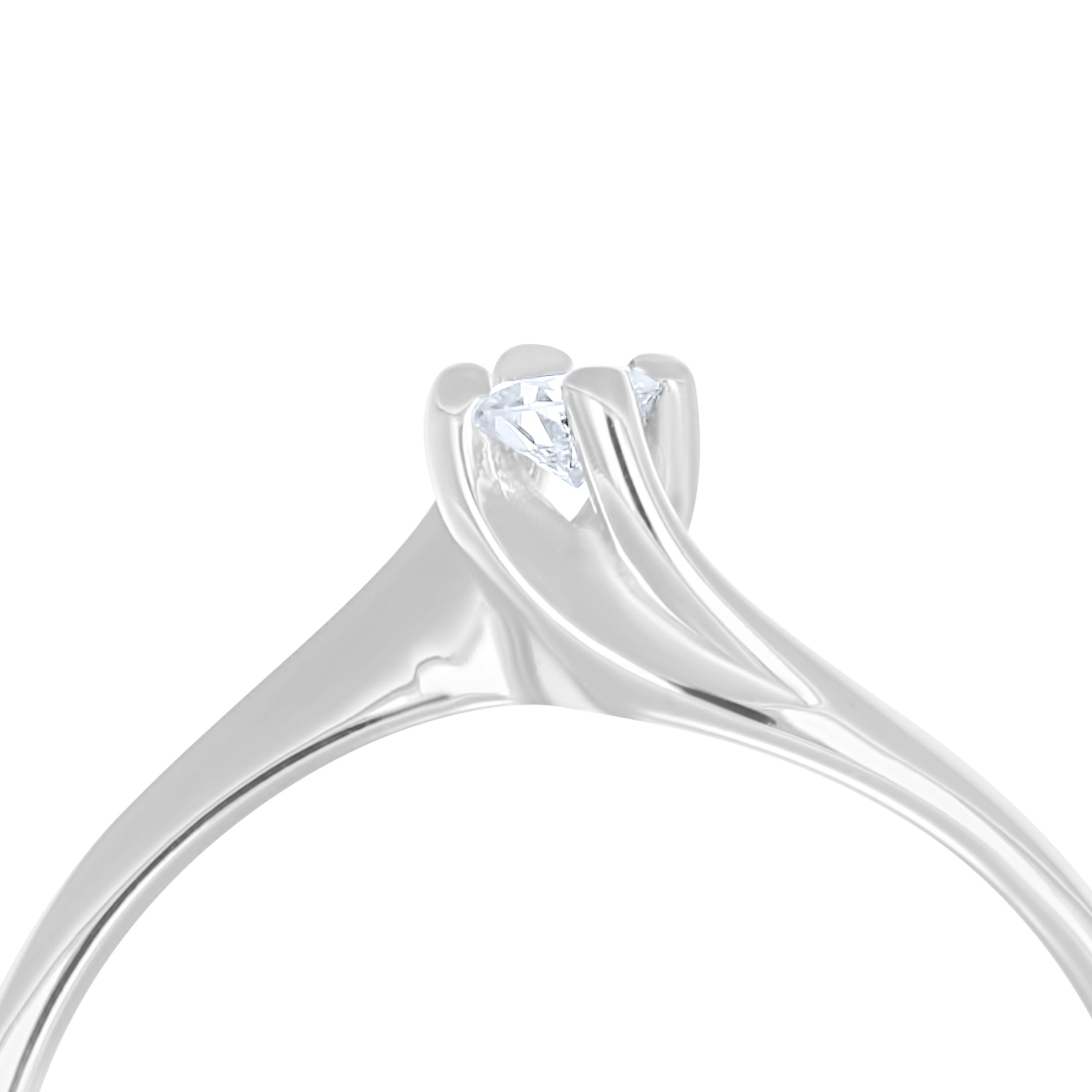 Anello - 18 carati Oro bianco - 0.09ct. tw. Diamante (Naturale)