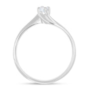 Anello - 18 carati Oro bianco - 0.09ct. tw. Diamante (Naturale)