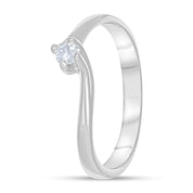 Anello - 18 carati Oro bianco - 0.09ct. tw. Diamante (Naturale)