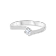 Anello - 18 carati Oro bianco - 0.09ct. tw. Diamante (Naturale)