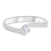 Anello - 18 carati Oro bianco - 0.09ct. tw. Diamante (Naturale)