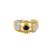 Anello - 18 carati Oro bianco, Oro giallo - 0.37ct. tw. Zaffiro - Diamante