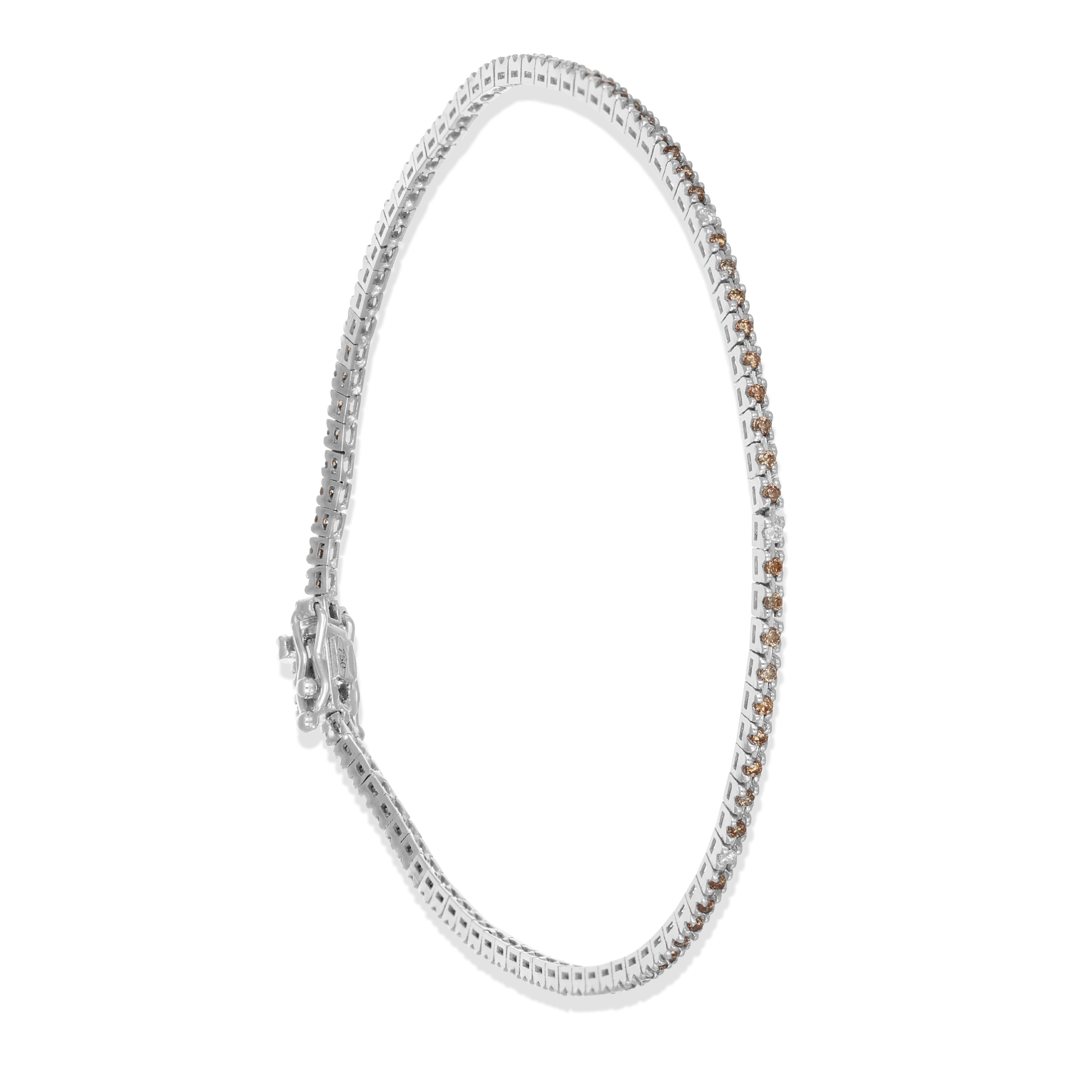 Bracciale - 18 carati Oro bianco - 0.93ct. tw. Zaffiro - Diamante