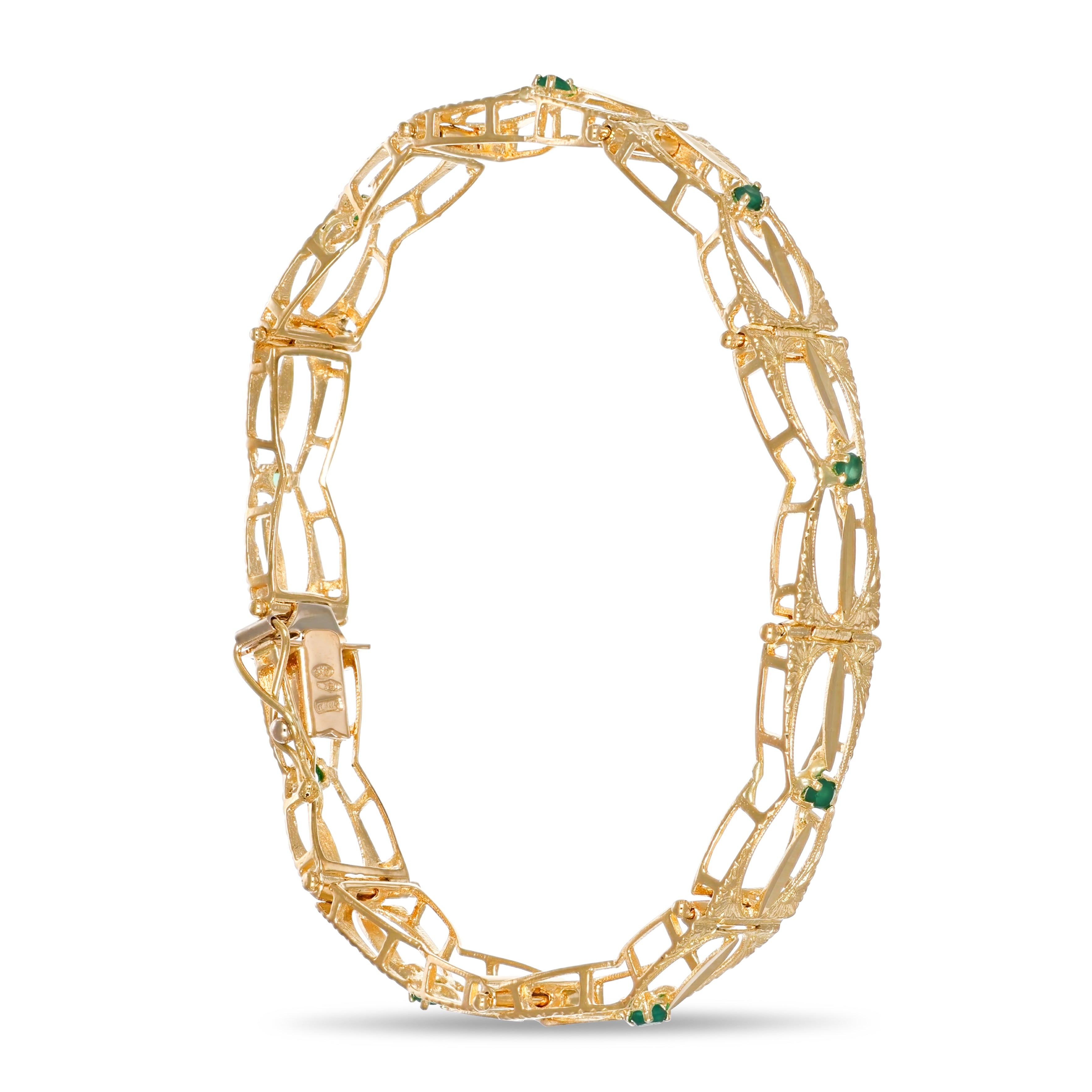 Bracciale - 18 carati Oro giallo - 0.45ct. tw. Smeraldo