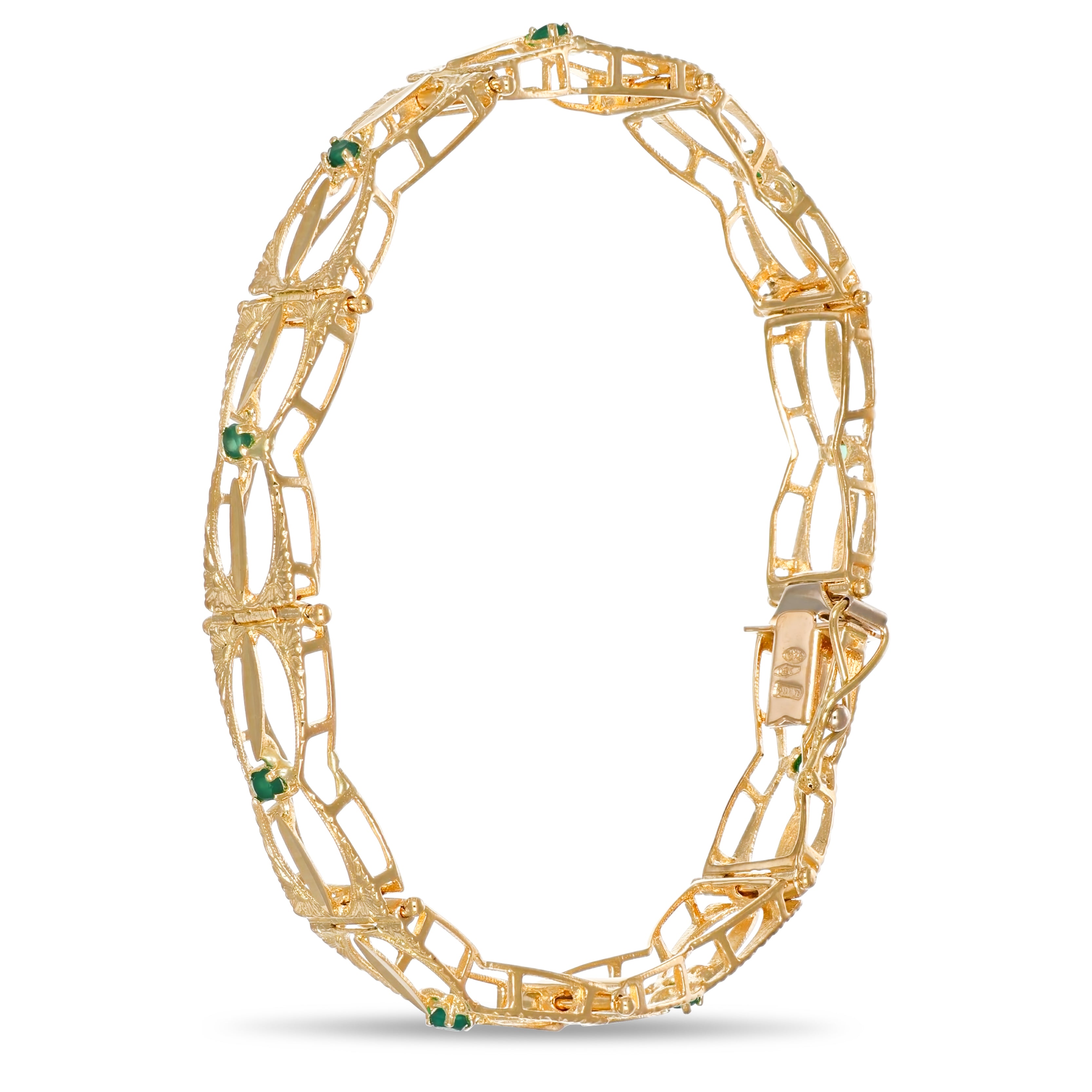 Bracciale - 18 carati Oro giallo - 0.45ct. tw. Smeraldo